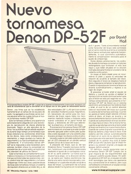 Tornamesa Denon DP-52F -Julio 1982