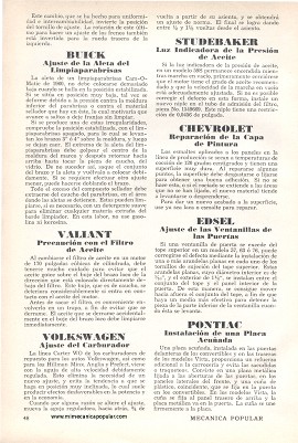 Lo que aconsejan las fábricas de autos - Noviembre 1960