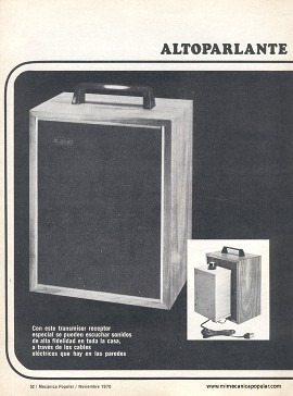 Cableado eléctrico utilizado transmitir música a toda la casa - Noviembre 1970