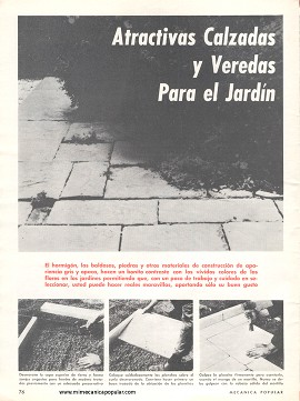 Atractivas Calzadas y Veredas Para el Jardín - Septiembre 1969