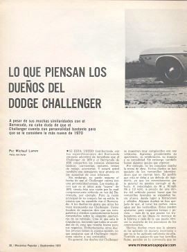 Informe de los dueños: Dodge Challenger - Septiembre 1970