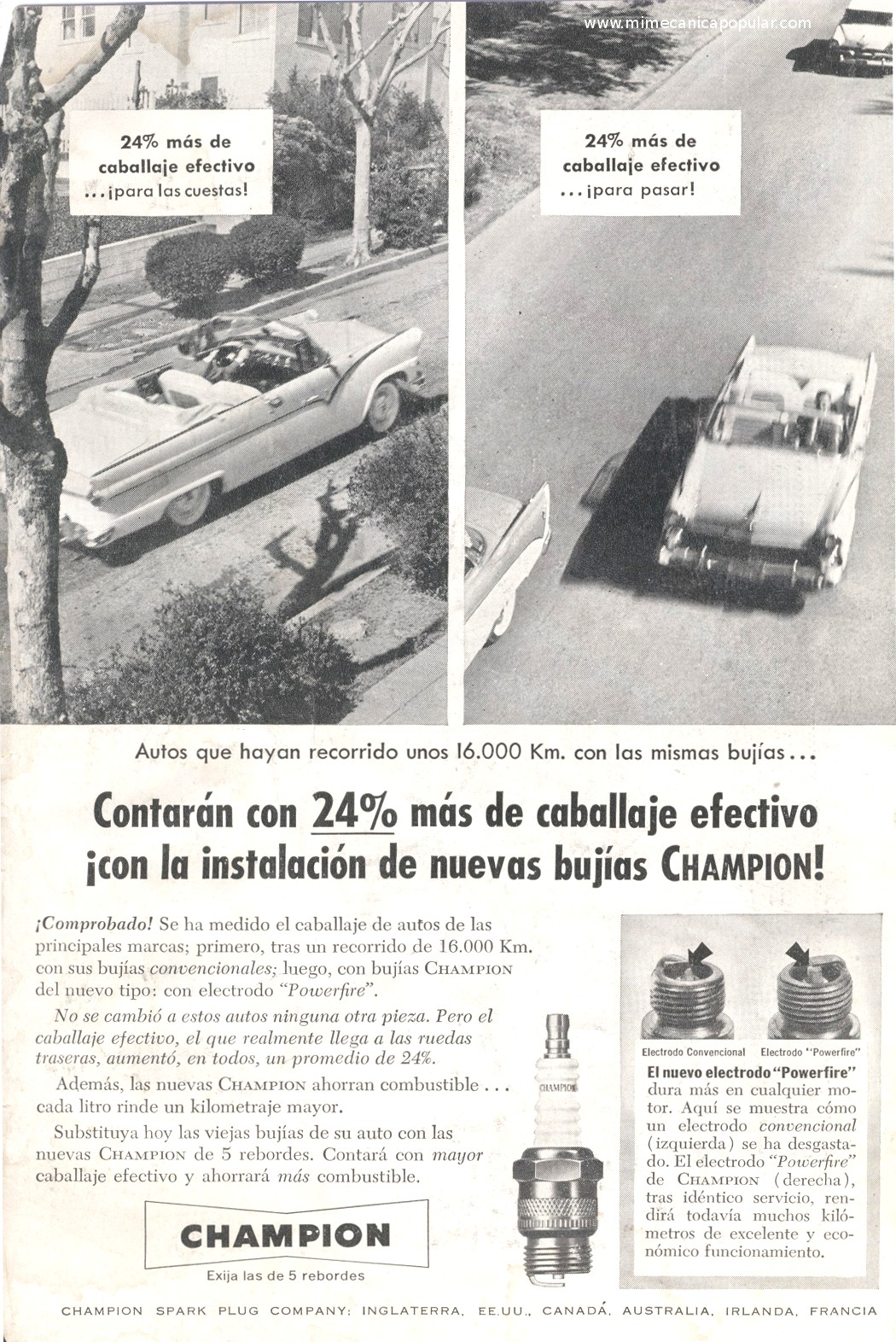 Publicidad - Bujías Champion - Noviembre 1956