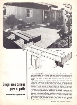 Singulares bancos para el patio - Diciembre 1970