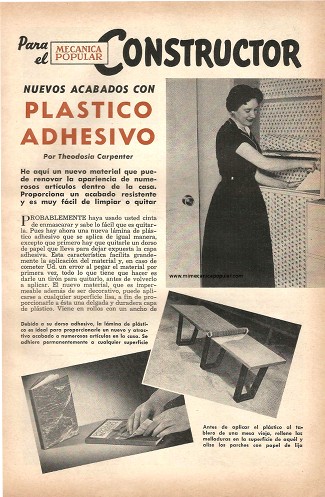 Nuevos acabados con plástico adhesivo - Febrero 1956