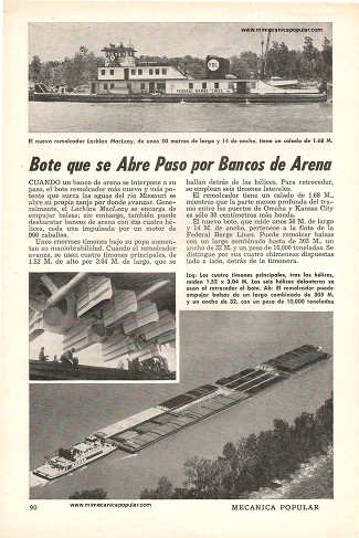 Bote que se Abre Paso por Bancos de Arena - Julio 1956