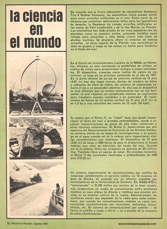 La ciencia en el mundo - Agosto 1974