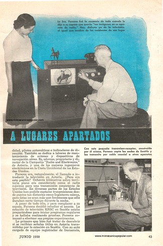 La Televisión Llega a Lugares Apartados - Junio 1950