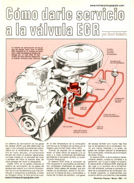 Cómo darle servicio a la válvula EGR -Marzo 1981