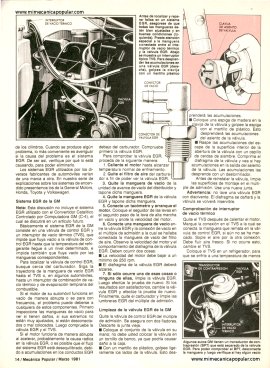 Cómo darle servicio a la válvula EGR -Marzo 1981