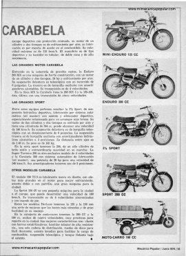 Las Motocicletas Carabela de Junio 1974