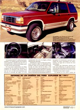 Reporte de los dueños: Ford Explorer 1991 -Abril 1992