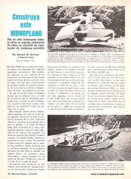 Construya este Hidroplano - Julio 1973