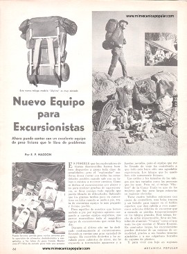 Nuevo Equipo para Excursionistas - Agosto 1969