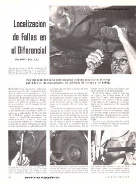 Localización de Fallas en el Diferencial - Abril 1970