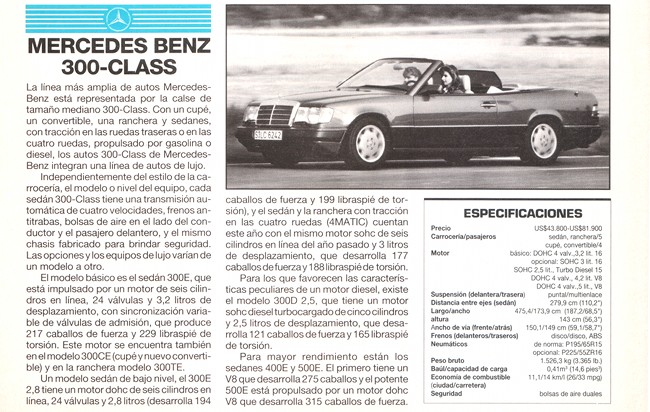 Mercedes Benz 300-Class - Junio 1993