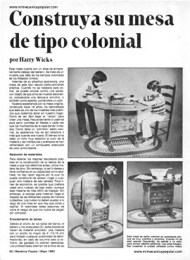 Construya su mesa de tipo colonial - Mayo 1980