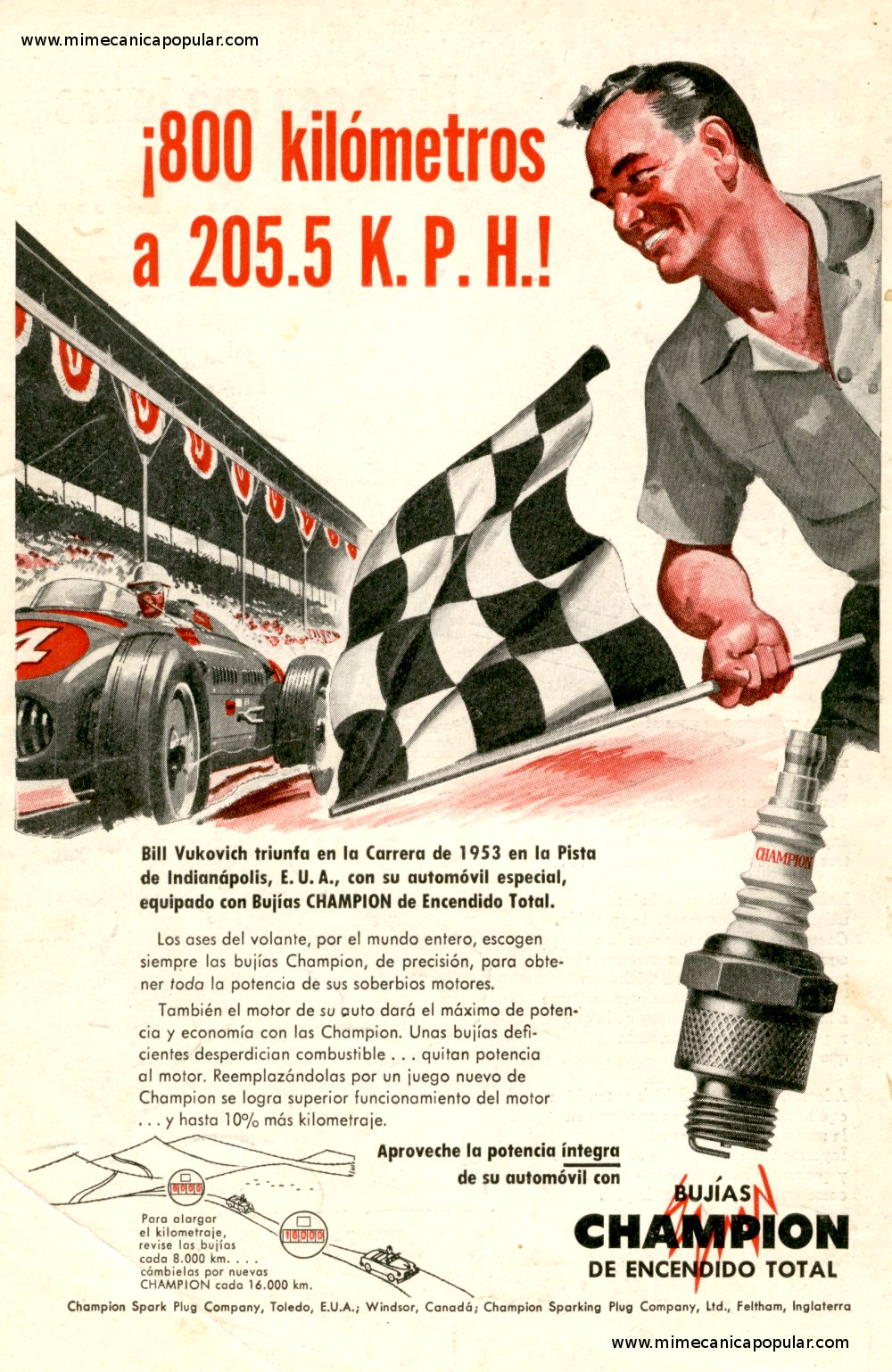 Publicidad - Bujías Champion - Septiembre 1953