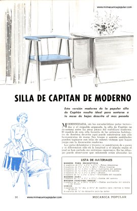 Silla de Capitán de Moderno Diseño  - Abril 1959