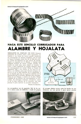 Haga este sencillo corrugador para ALAMBRE Y HOJALATA - Febrero 1960