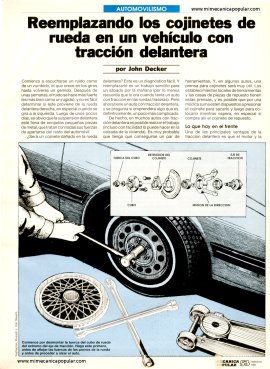 Reemplazando los cojinetes de rueda en un vehículo con tracción delantera - Febrero 1994