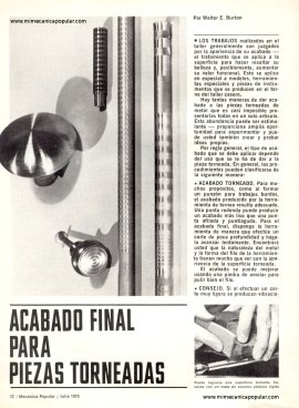 Acabado final para piezas torneadas -metal - Julio 1970