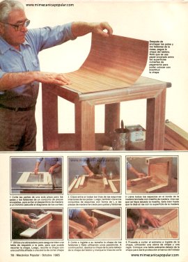Trabajando con láminas (chapa) de madera - Octubre 1985