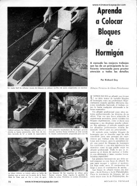Aprenda a Colocar Bloques de Hormigón - Abril 1969