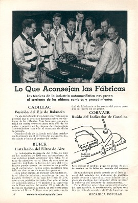 Lo Que Aconsejan las Fábricas de autos - Septiembre 1960