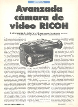 Avanzada cámara de video RICOH R-88H - Febrero 1992