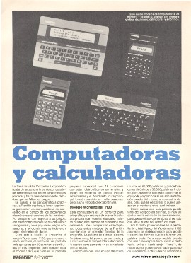 Computadoras y calculadoras - Noviembre 1988