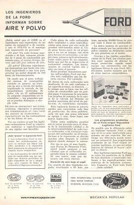 Los ingenieros de la Ford informan: Aire y Polvo - Agosto 1960