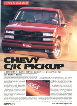 Informe de los dueños: Chevy Pickup C/K 1500 - Abril 1994