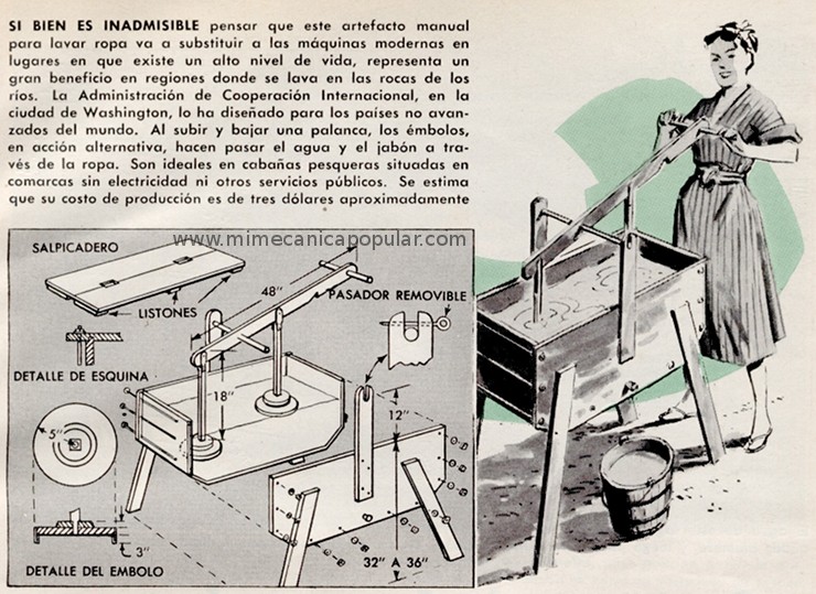 Construye una lavadora de ropa manual - Septiembre 1959