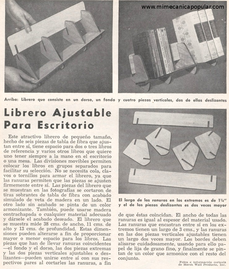 Librero Ajustable Para Escritorio - Mayo 1958