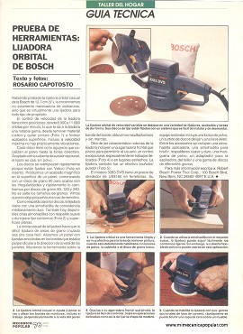 Prueba de herramientas: Lijadora orbital 3283 DVS de Bosch - Abril 1992