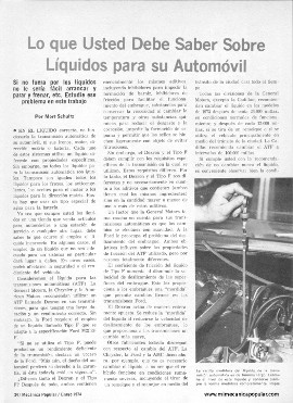 Lo que Usted Debe Saber Sobre Líquidos para su Automóvil - Enero 1974