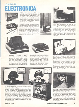 Lo Nuevo en Electrónica - Marzo 1970