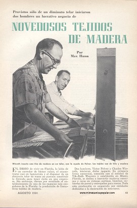 Novedosos Tejidos de Madera -Agosto 1954