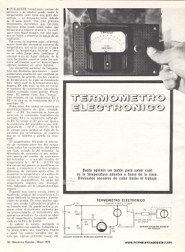 Construye un Termómetro Electrónico - Mayo 1970