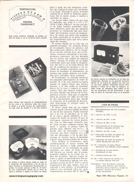 Construye un Termómetro Electrónico - Mayo 1970