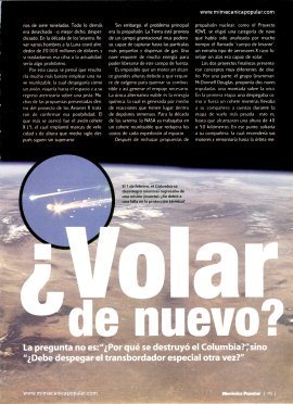 ¿Volar de Nuevo? el futuro del shuttle - Abril 2003