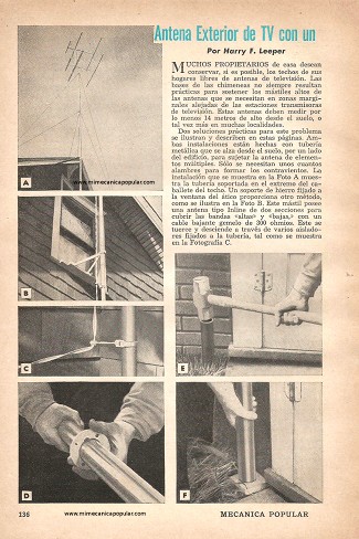 Antena Exterior de TV con un Mínimo de Aditamentos - Febrero 1951