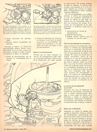 Cómo Arreglar el Estrangulador Automático - Mayo 1975