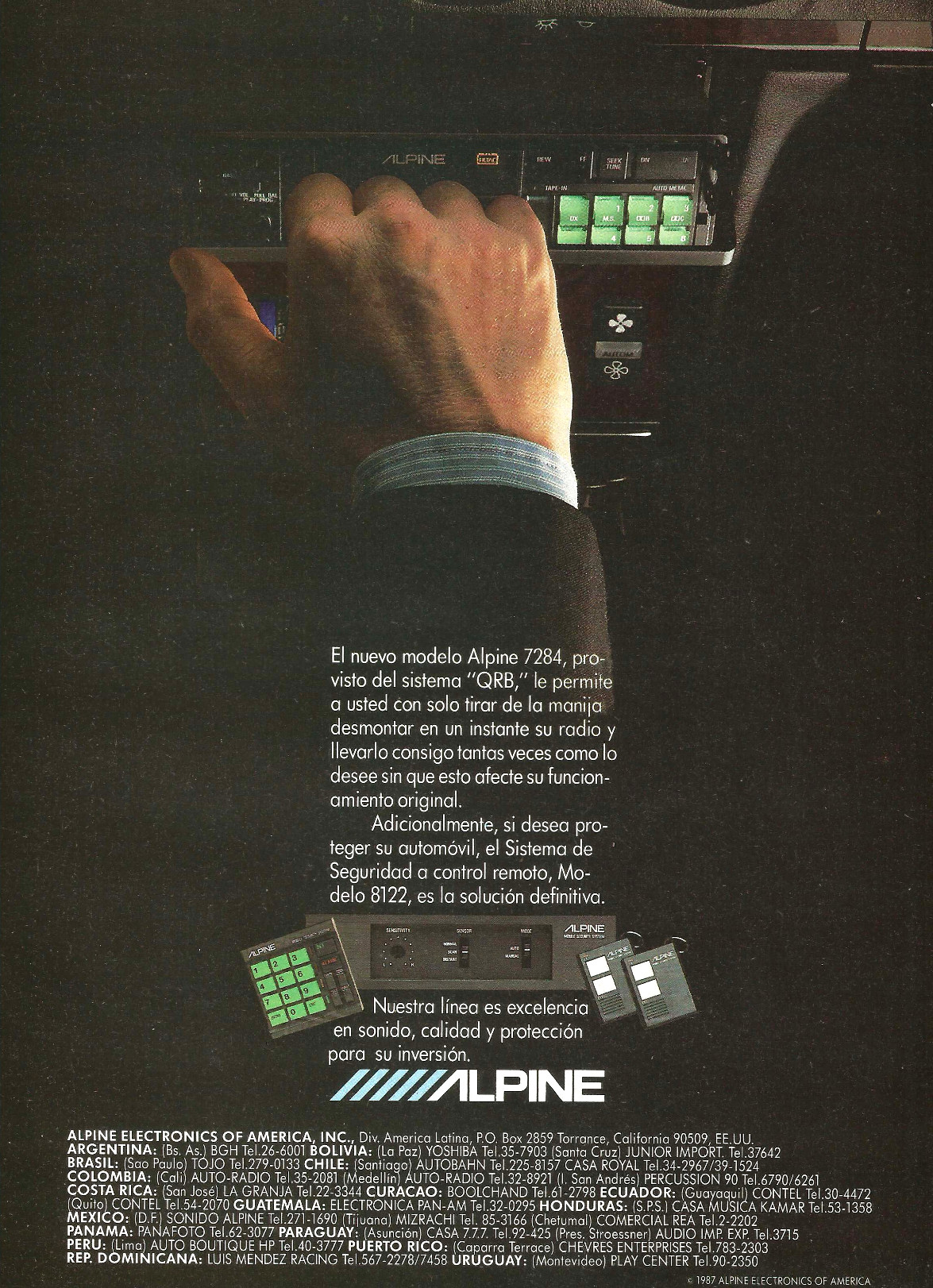 Publicidad - Autoestéreo Alpine - Octubre 1987