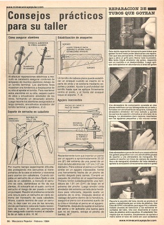 Consejos prácticos para su taller - Febrero 1984