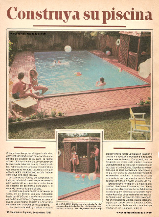 Construya su piscina - Septiembre 1981