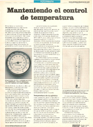 Fotografía - Manteniendo el control de temperatura - Febrero 1994