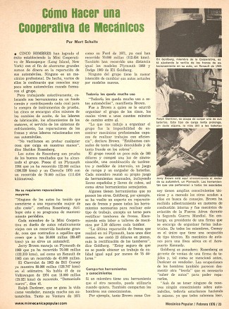 Cómo Hacer una Cooperativa de Mecánicos - Febrero 1976