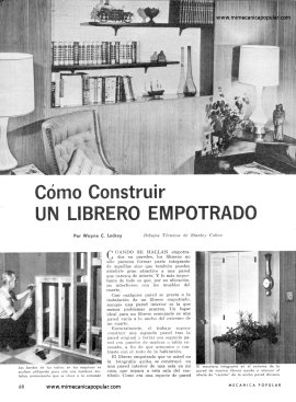 Cómo Construir un Librero Empotrado - Julio 1968