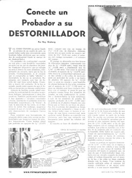 Conecte un Probador a su Destornillador -Mayo 1968